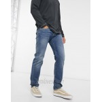 Edwin ED55 regular tapered fit jeans in washed blue denim