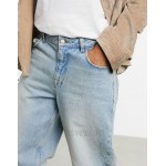 DESIGN baggy jeans in vintage blue wash with tint