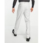 DESIGN dad jeans in light grey leather look