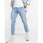 DESIGN low rise stretch slim jeans in light blue 70's wash