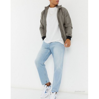  DESIGN relaxed tapered jeans in vintage light blue stone wash  
