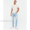 New Look skinny jeans with extreme rips in light blue  