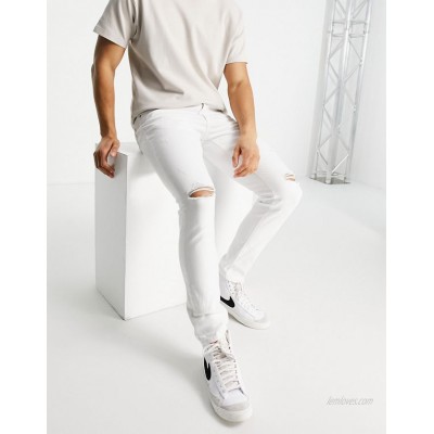 River Island skinny jeans with rips in white  