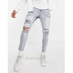 The Couture Club distressed bandana jeans in blue wash