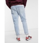 Topman organic cotton Big & Tall stretch skinny jeans in bleach