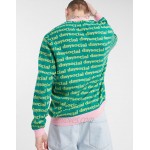 Daysocial knitted oversized sweater with all over pattern in green