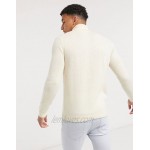 DESIGN lambswool roll neck sweater in oatmeal