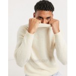 DESIGN lambswool roll neck sweater in oatmeal