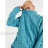  DESIGN oversized knitted plated cable sweater in blue  