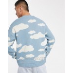 DESIGN oversized knitted sweater with cloud design