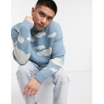 DESIGN oversized knitted sweater with cloud design
