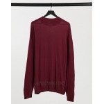 DESIGN Plus cotton sweater in burgundy