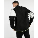 DESIGN Tall knitted oversized floral sweater in black