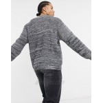 DESIGN Tall knitted oversized rib sweater in gray twist