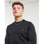 Farah crew neck knit sweater in charcoal