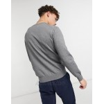 Gant icon logo classic cotton knit sweater in dark gray heather