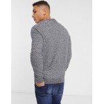 Jack & Jones Essentials crew neck sweater in textured gray