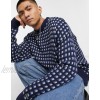 Kickers pattern knitted sweater in navy  