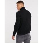 Topman knitted roll neck sweater in black
