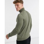 Topman knitted roll neck sweater in green
