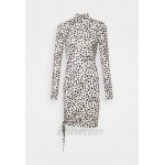 Missguided DALMATION SLINKY RUCHED MINI Cocktail dress / Party dress white/black/white