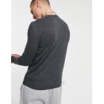 DESIGN cotton sweater in charcoal