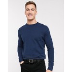 DESIGN cotton sweater in navy