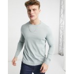 DESIGN cotton sweater in pale blue