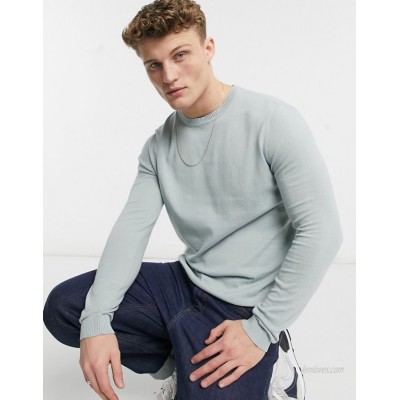  DESIGN cotton sweater in pale blue  