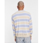 DESIGN knit oversized striped sweater in pale blue