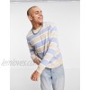  DESIGN knit oversized striped sweater in pale blue  