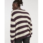 DESIGN knitted oversized stripe sweater in textured yarn