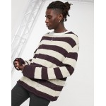 DESIGN knitted oversized stripe sweater in textured yarn