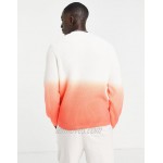 DESIGN knitted sweater with dip dye in orange