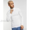  DESIGN knitted wide rib half-zip sweater in white  