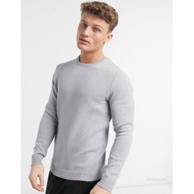  DESIGN midweight cotton sweater in light gray  