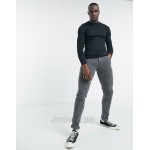 DESIGN Tall knitted muscle fit sweater in navy
