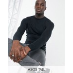 DESIGN Tall knitted muscle fit sweater in navy