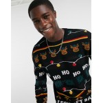 Jack & Jones Originals Christmas sweater in black