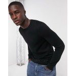 New Look crew neck knitted sweater in black