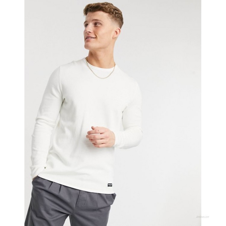 Only & Sons crew neck sweater in white