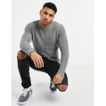 Only & Sons textured crew neck sweater in gray