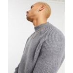 Pull&Bear mock neck sweater in gray