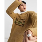 Reclaimed Vintage Inspired the knitted fisherman sweater with brand embroidery