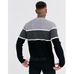 River Island sweater in gray color block
