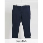 DESIGN Plus skinny cropped chinos in navy