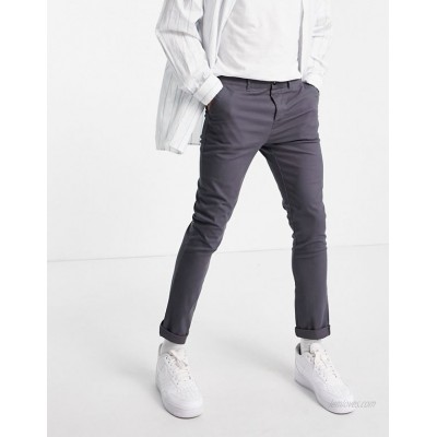  DESIGN skinny chinos in charcoal  