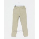 DESIGN skinny chinos in putty with elastic waist