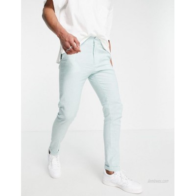  DESIGN skinny smart pants in mint and blue stripe  