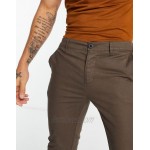 DESIGN super skinny cropped chinos in brown